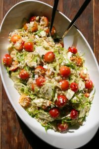 cherry and quinoa brussels sprout salad