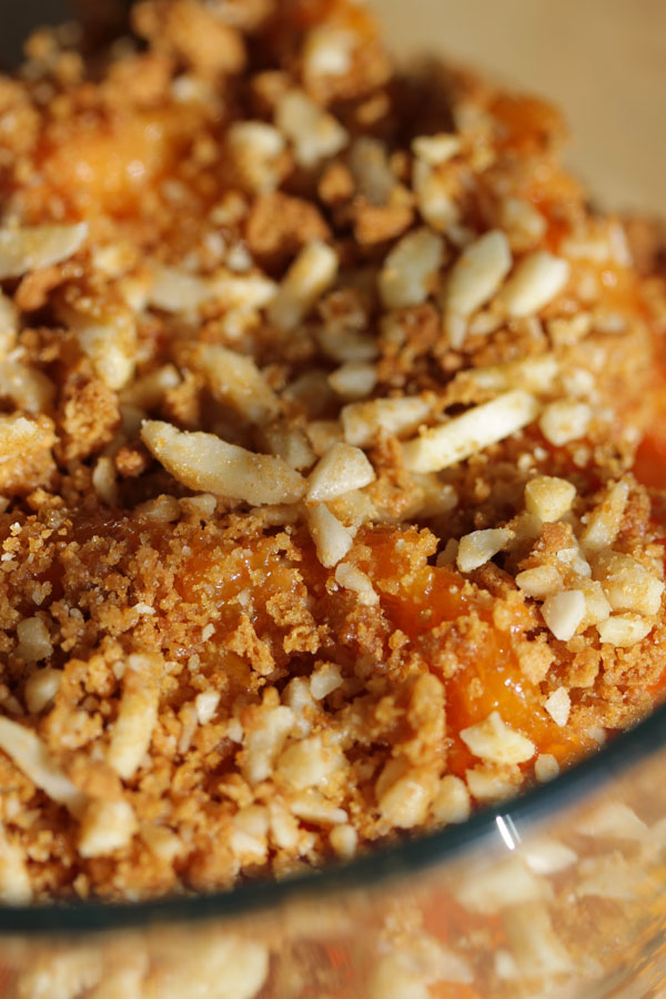 this apricot crumble comes together quickly and makes a delicious dessert for two, or you can scale it up to feed a crowd.