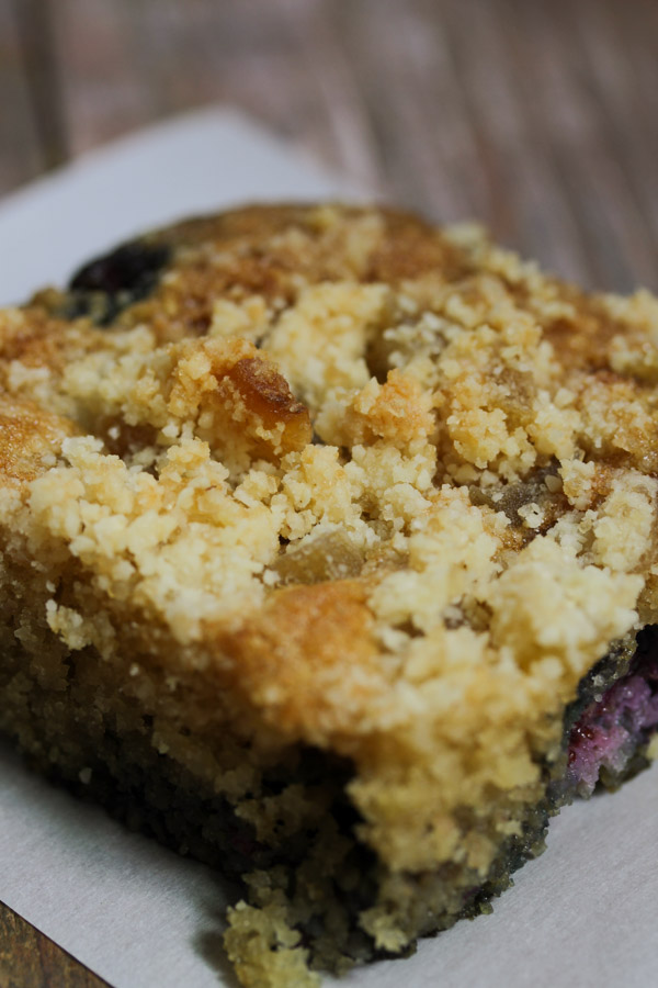 delicious blueberry crumb bars are gluten free & can be dairy/lactose free! they freeze well & have crystallized ginger in the crumb topping for added yum!