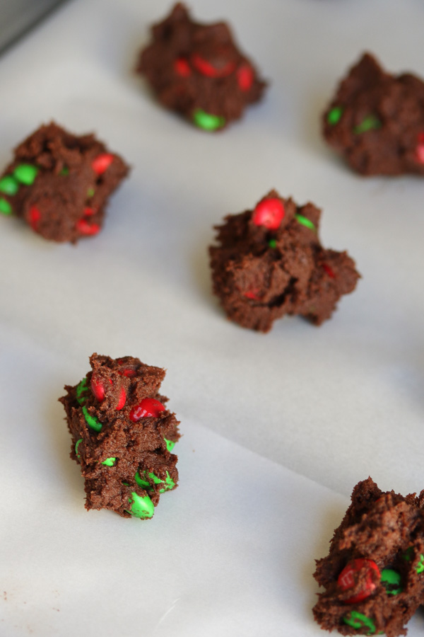 these chocolate cookies are easy to make and delicious. use regular color or festive color m&ms for yummy cookies throughout the year.