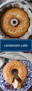 cardamom cake is easy to make and delicious. the cardamom flavor shines through but is not overwhelming. yogurt helps to lighten the cake.