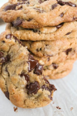 stack of perfect chocolate chip cookies