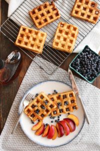 these crispy lazy waffles have an amazingly crisp exterior and a light interior without a mixer or overnight rise..