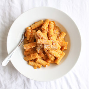 this pasta with easy pumpkin sauce tastes like fall and gives you a chance to sneak pumpkin onto your table even before dessert is served.