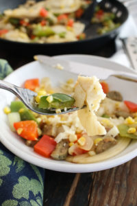 pierogies with onions, peppers, and sausage are a simple, quick dinner that can be customized any way you like them. dairy free and vegetarian options.