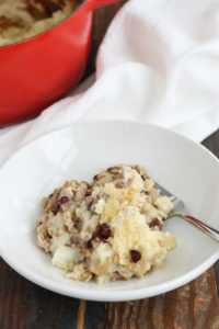 cauliflower and farro gratin gets its rich, creamy flavor from brie, with a hit of flavor from dried cranberries. great for fall and winter nights.