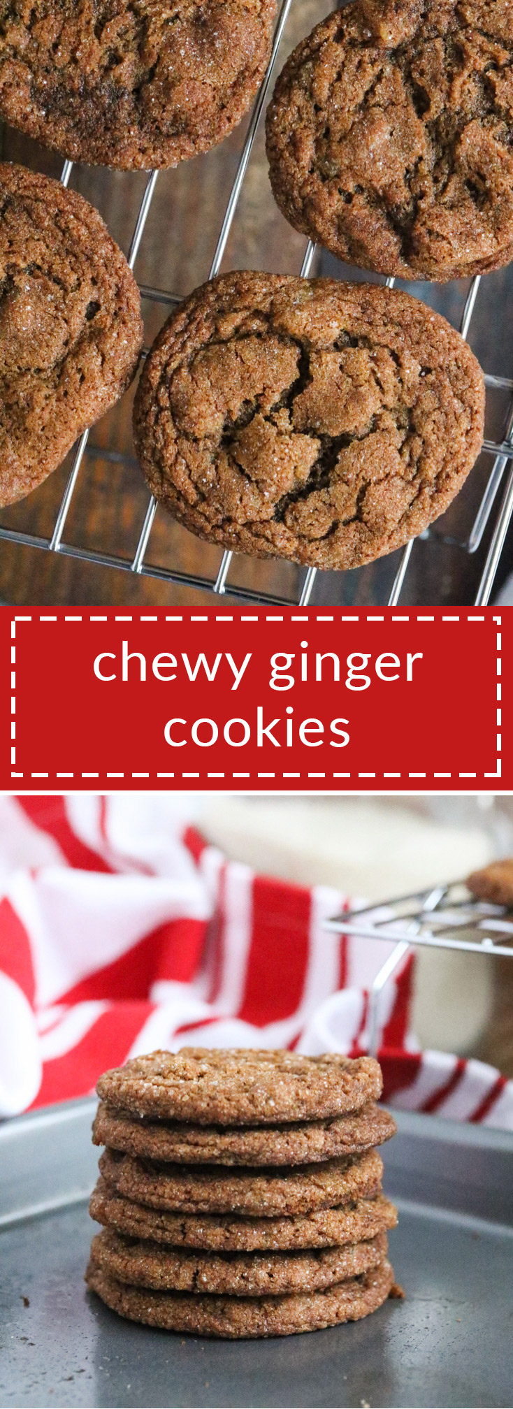 these chewy ginger cookies are delicious and they ship/keep well, so they are perfect for holiday baking, gifts, and cookie swaps.  recipe doubles easily.