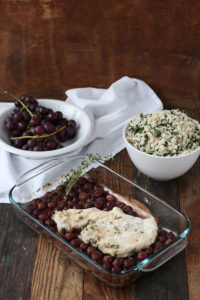 this chicken and rice with roasted grapes looks and tastes sophisticated but is easy to make and ready in under an hour.
