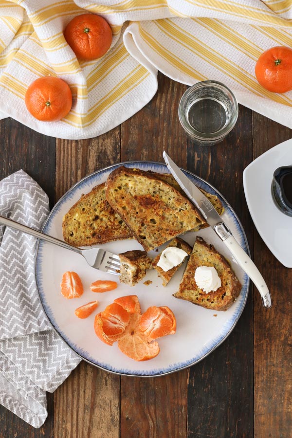 orange french toast tastes indulgent but is simple to make. the orange gives a subtle flavor boost, making good french toast even better.