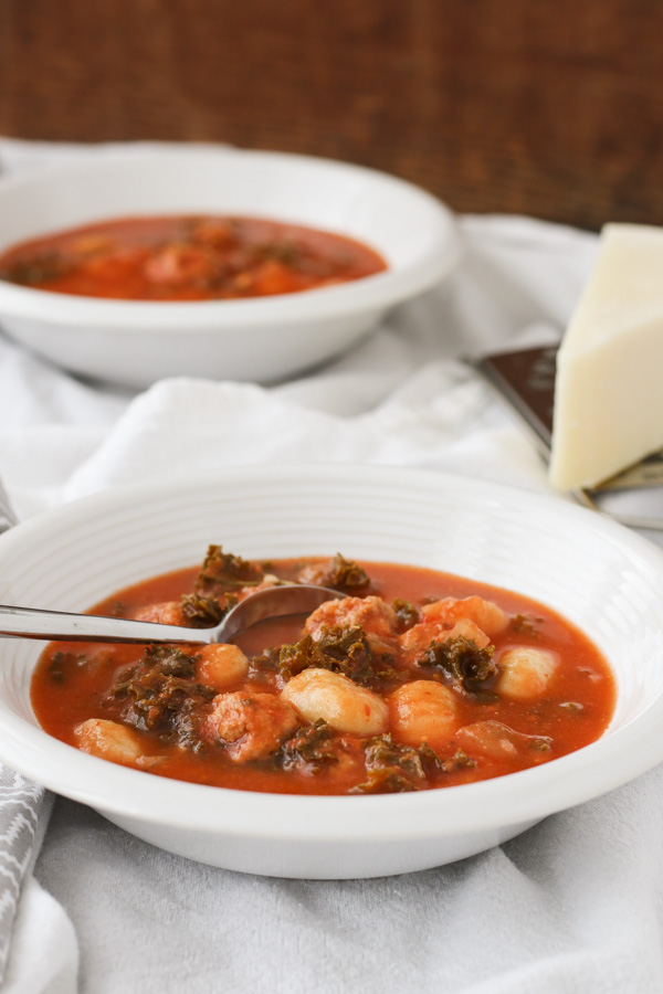 leftovers of this streamlined turkey meatball and gnocchi soup are even better than the original. ready in less than an hour.