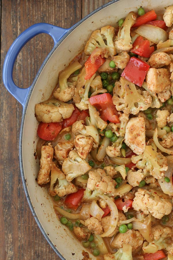 chicken panang curry is easy and delicious – chicken and vegetables combine with curry paste and coconut milk for a quick and yummy dinner.