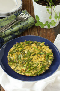 asparagus frittata with mint is a perfect quick and easy weeknight dinner or brunch recipe for spring. gluten free, dairy free.