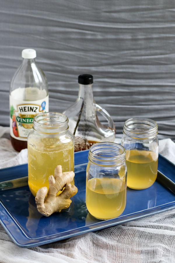 switchel is a refreshing summer drink with just 4 ingredients: apple cider vinegar, maple syrup, ginger, and water. easy and delicious.