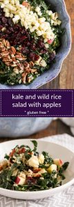 kale and wild rice salad with apples is hearty and full of fall flavors, yet light enough for still-warm fall nights. #gluten free and #vegetarian.
