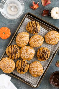 glazed pumpkin ginger scone cakes are basically an excuse to eat cake for breakfast, especially when drizzled with cardamom or chocolate glaze.