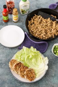 one batch of turkey creates 2 different meals: easy and spicy turkey burgers and taco filling. gluten/dairy free. quick to assemble or make ahead.