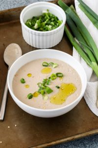 creamy miso roasted mushroom soup is packed with umami flavor from roasted mushrooms and mild, slightly sweet white miso. the creaminess comes from cashews, making this soup vegan and dairy free (it's gluten free too!). get this easy and delicious recipe today and enjoy a warm, cozy bowl tonight!