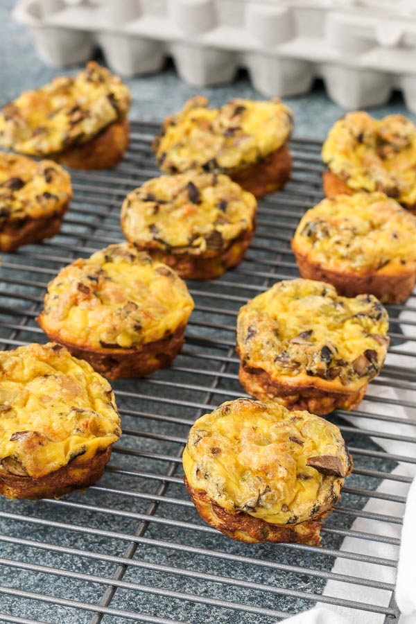 egg muffins are easy to make, keep and reheat well, and make for a great breakfast on the go or portable snack. these sausage, onion, and mushroom flavored egg muffins are also gluten free, dairy free, paleo, whole30, low carb, and keto compliant so get the recipe today and have breakfast sorted for the week!