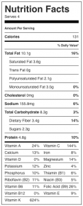 spicy baked kale with almonds nutrition facts